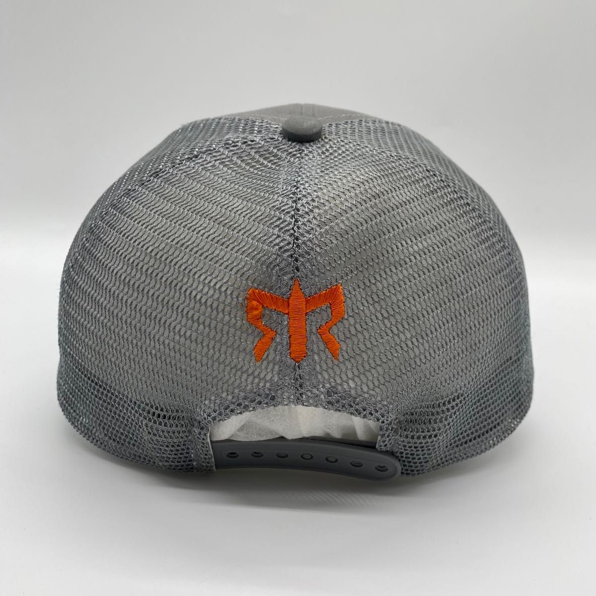 企業モノ　刺繍ワッペン　プリントロゴ　ベースボールキャップ　スナップバック　メッシュ　6パネル　グレー　boco GEAR  帽子