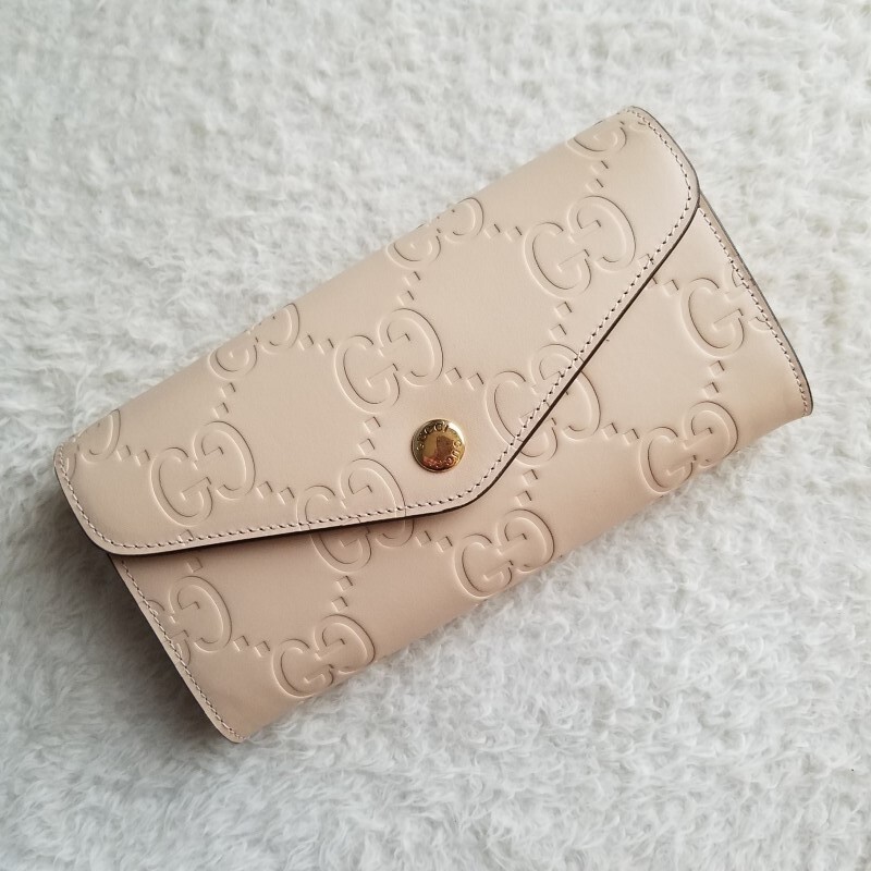 新品 GUCCI グッチ GG レザー コンチネンタル ウォレット 長財布 ライトベージュ 772791 AAC1Q 5701 日本未入荷カラー 入手困難_画像2