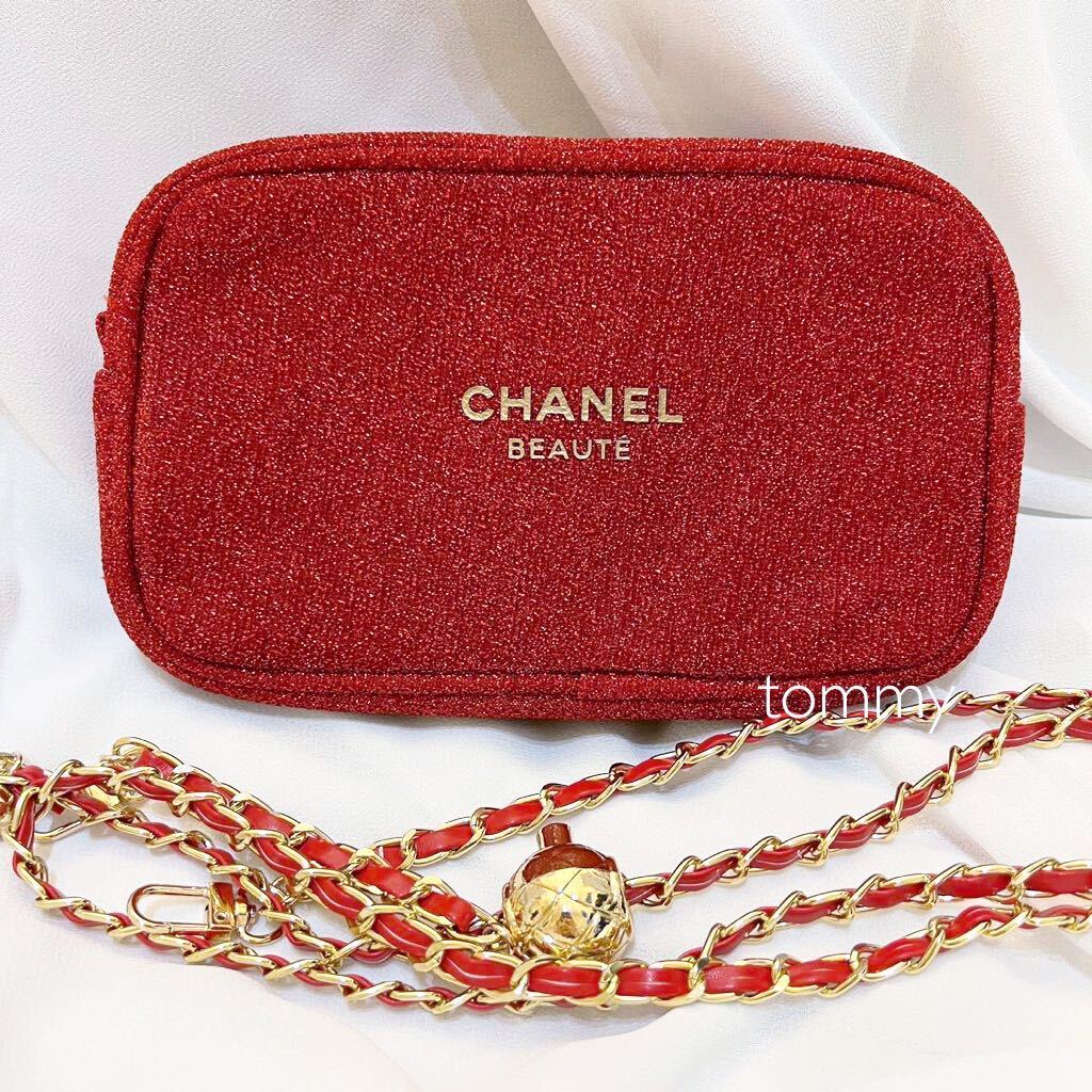 新品未使用 シャネル CHANELノベルティ 2way ポーチ チェーン 新品未使用 シャネル CHANELノベルティ 2way ポーチ チェーン