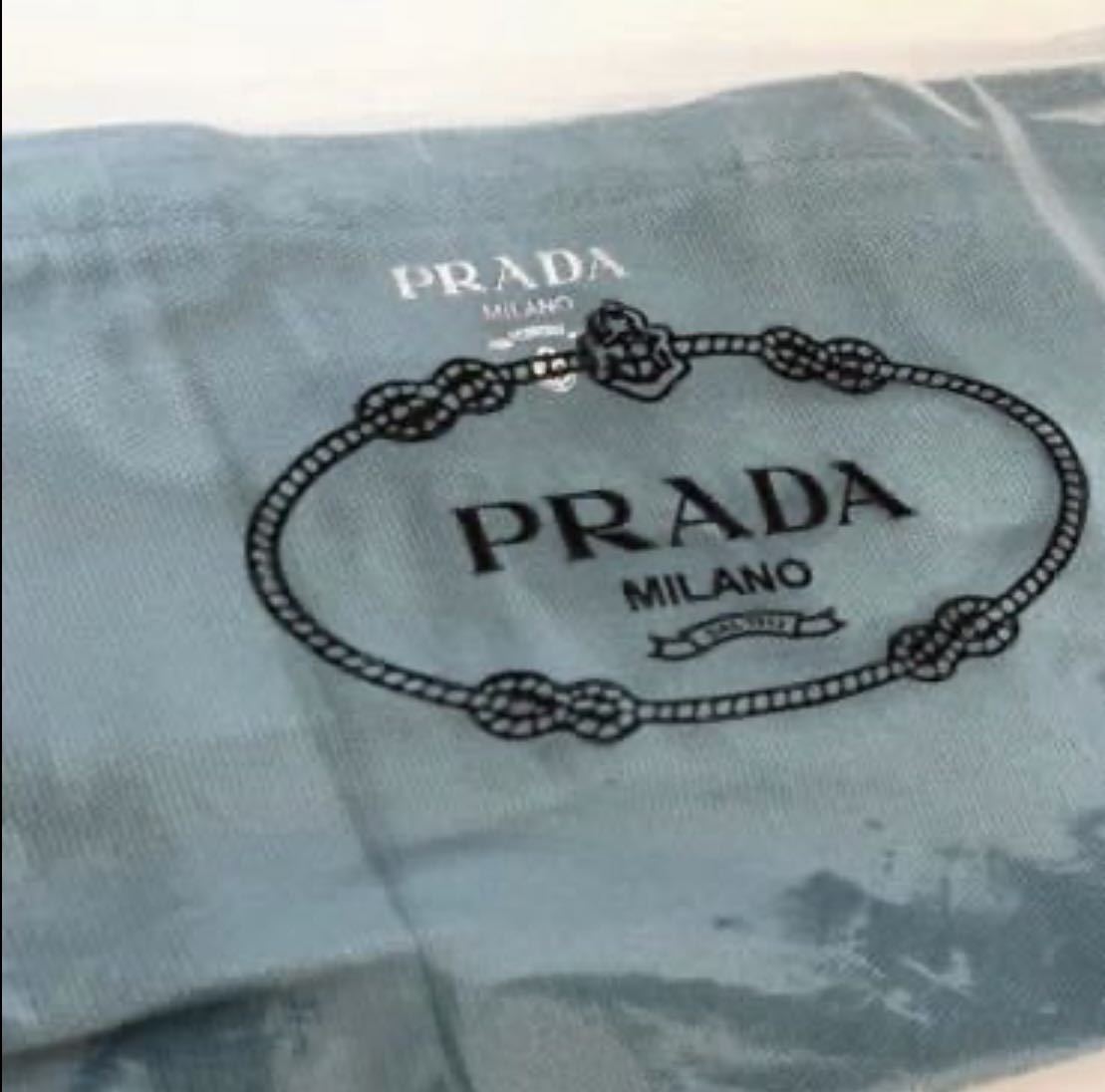 新品未使用 プラダ PRADA トートバッグ 箱付き 送料無料 メンズ ロゴ キャンバス レディース ブルー ランチバッグ ノベルティ エコバッグ