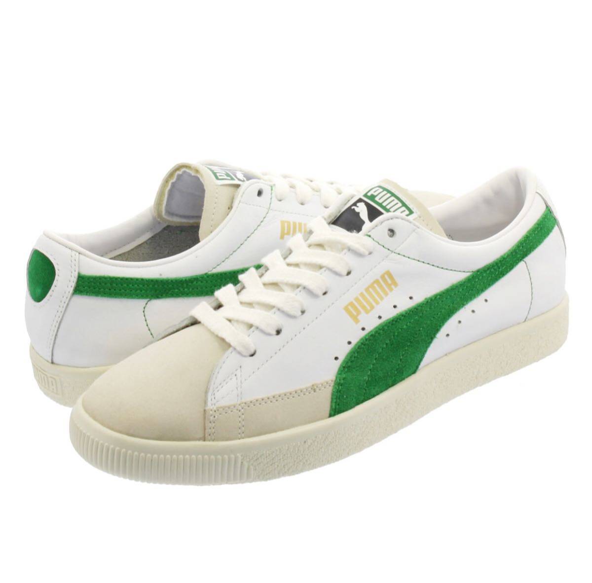 新品 未使用 PUMA BASKET 90680 プーマ バスケット 90680 WHITE/AMAZON GREEN 365944-0 28.5cm 希少サイズ