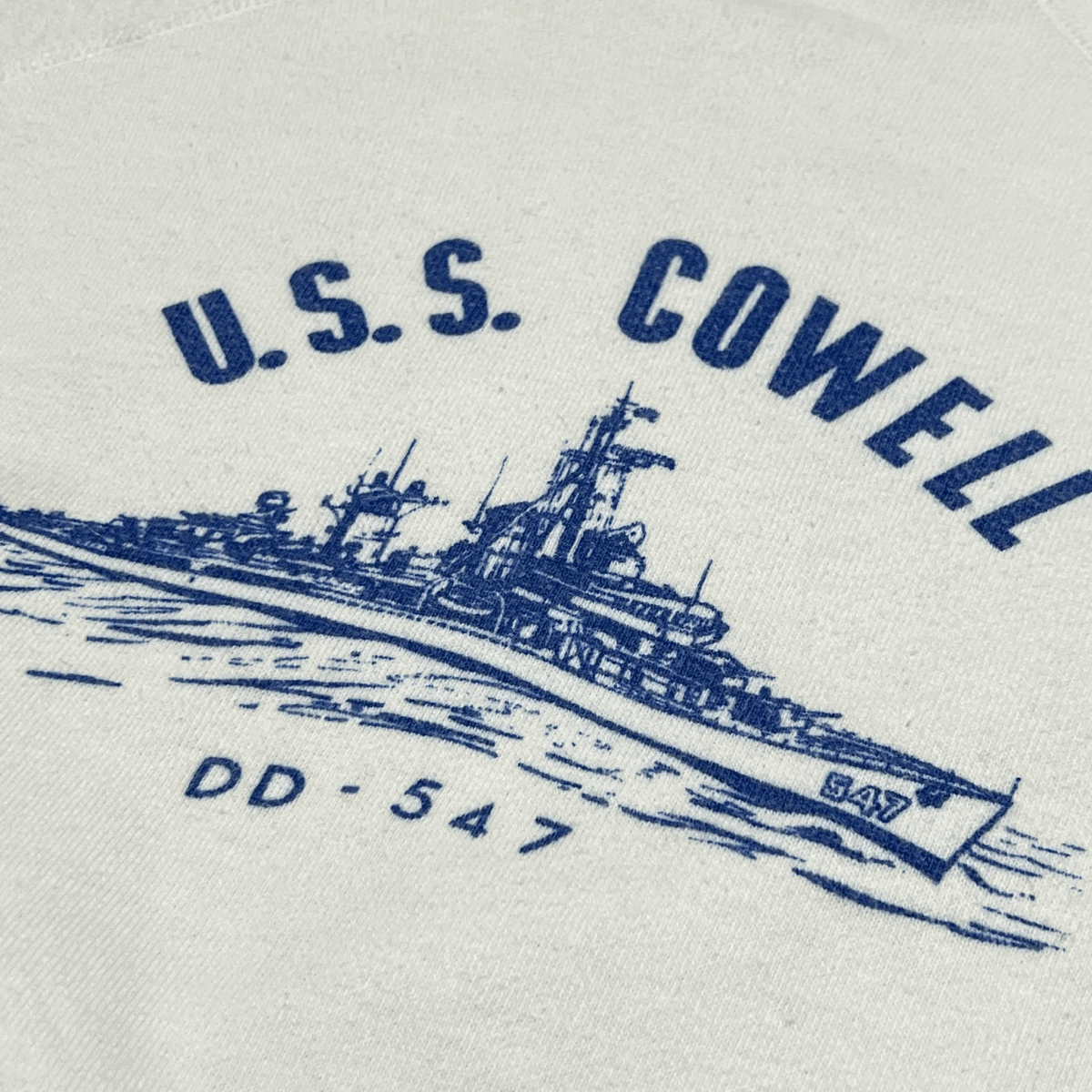 50s 60s U.S.S. COWELL 染み込み スウェット シャツ ホワイト ブルー 50年代 60年代 ヴィンテージ ビンテージ ミリタリー 海軍 駆逐艦_画像5