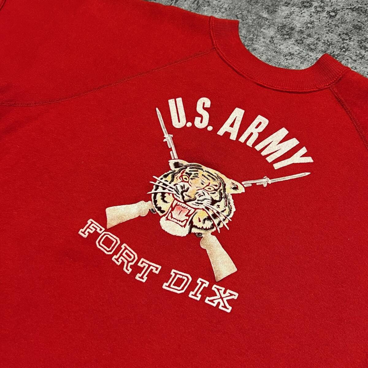 Vintage 1960s U.S.ARMY 半袖 スウェット カラーフロッキー フロッキー レッド ARMY ミリタリー 60年代 ヴィンテージ ビンテージの画像3