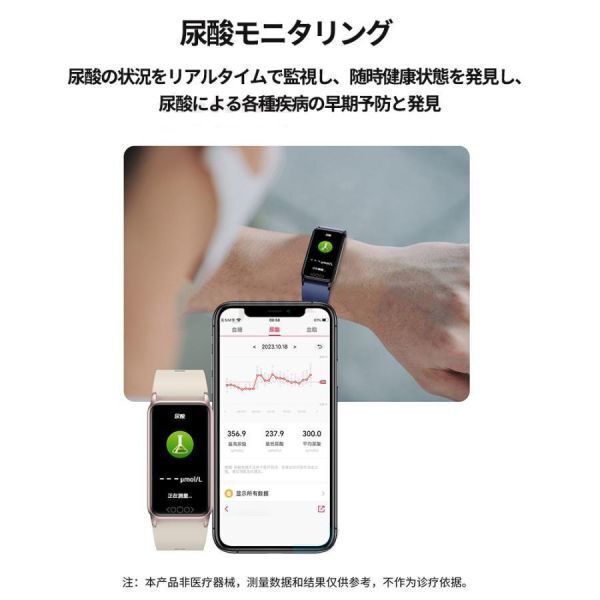 1円 スマートウォッチ 血糖値 日本製 センサー 尿酸値 血圧測定 血中酸素 血中脂質 体温監視 心拍数 IP68防水 iPhone Android対応 日本語1_画像10