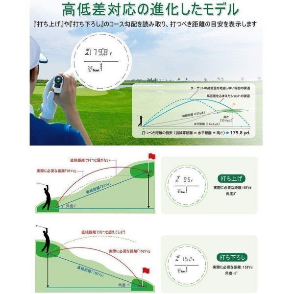 1円 新型 ゴルフ 距離計器 800M 7測定機能 レーザー距離計 距離計測器 手ブレ補正 ゴルフレーザー ゴルフスコープ 光学6倍望遠 IPX5 防水_画像4