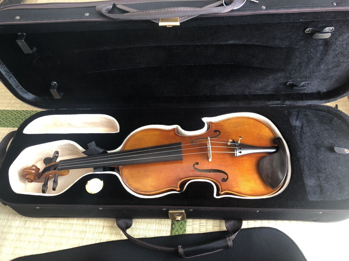 ドイツ製 Bernd Hiller 4/4 フルサイズ バイオリン 虎杢 ヴァイオリン ケース付きの画像1