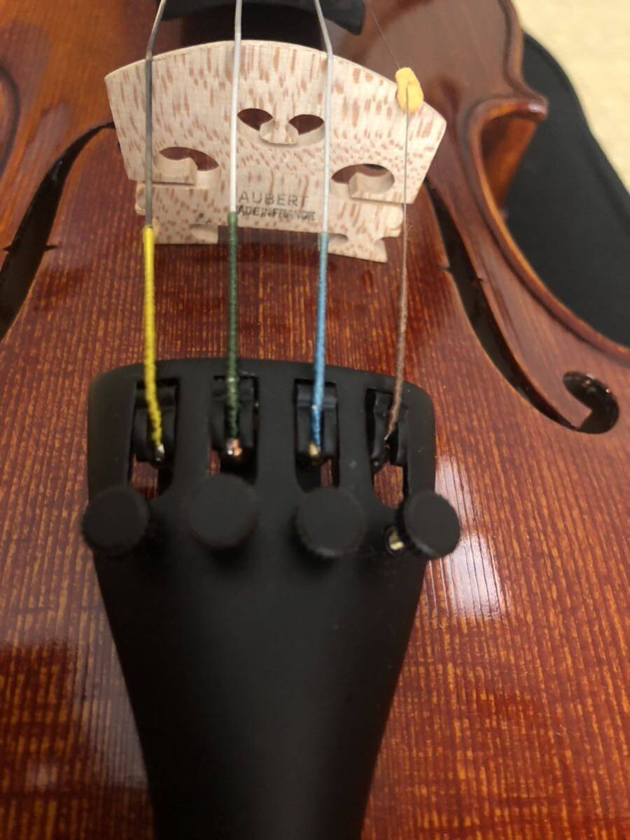 裏板一枚板 フルサイズ バイオリン 4/4 虎杢 ヴァイオリン ケース付き_画像6