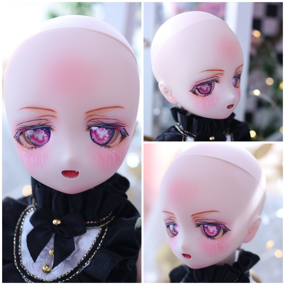 【シンティランテ】DDH-29 カスタムヘッド セミホワイト肌(難あり) レジン盛り+おまけカボションアイ2種　MDD ドール_画像8