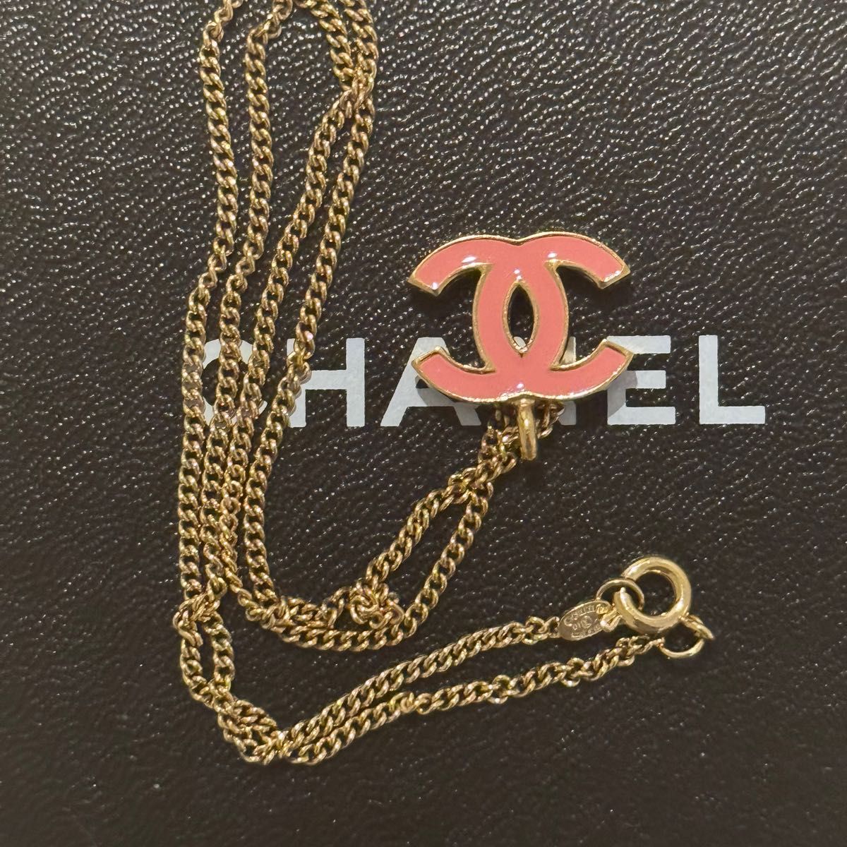 CHANEL シャネル ネックレス ココマーク ゴールド　ピンク