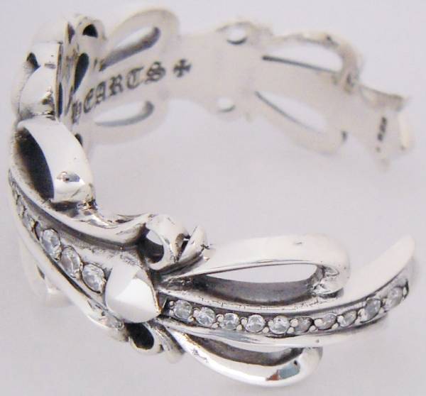 ☆◇☆ シルバー925 ダブルフローラルクロス カフ バングル pave