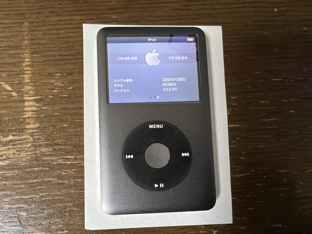 Apple アップル iPod classic MC297J/A ブラック 本体 A1238 ジャンク品扱い_画像1