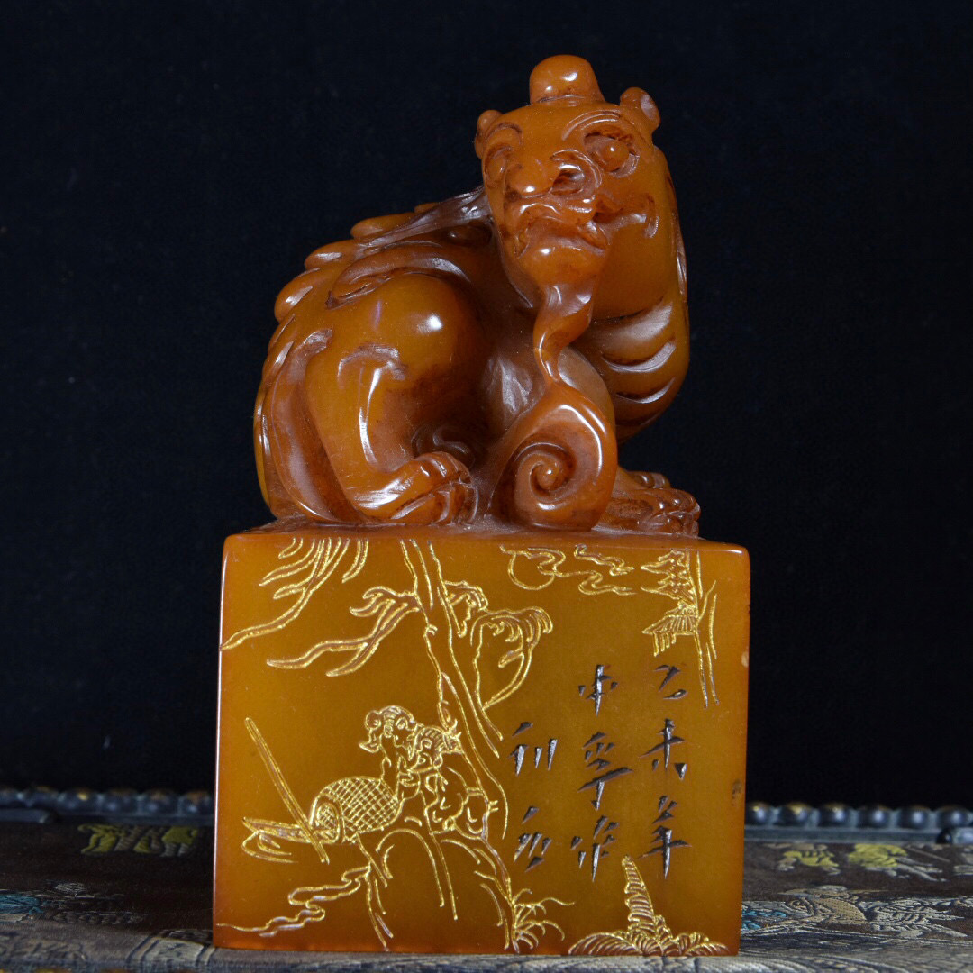 蔵友館蔵品・寿山石・田黄石・細密彫・異獣印章】・希少珍品 蔵友館蔵品・寿山石・田黄石・細密彫・異獣印章】・希少珍品