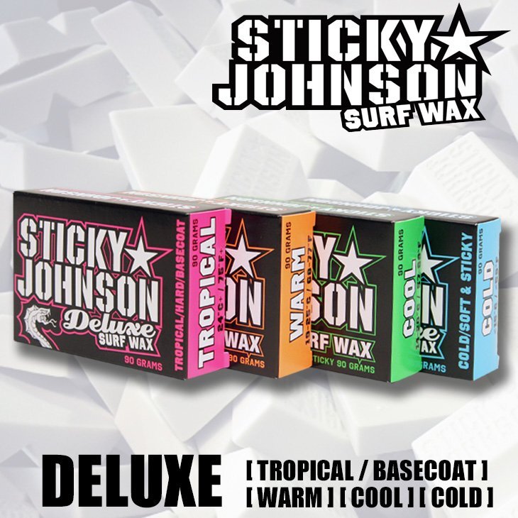 単品販売■STICKY JOHNSON Deluxe■サーフィン用ワックス 種類選べます／スティッキージョンソン サーフィン ワックス_画像1