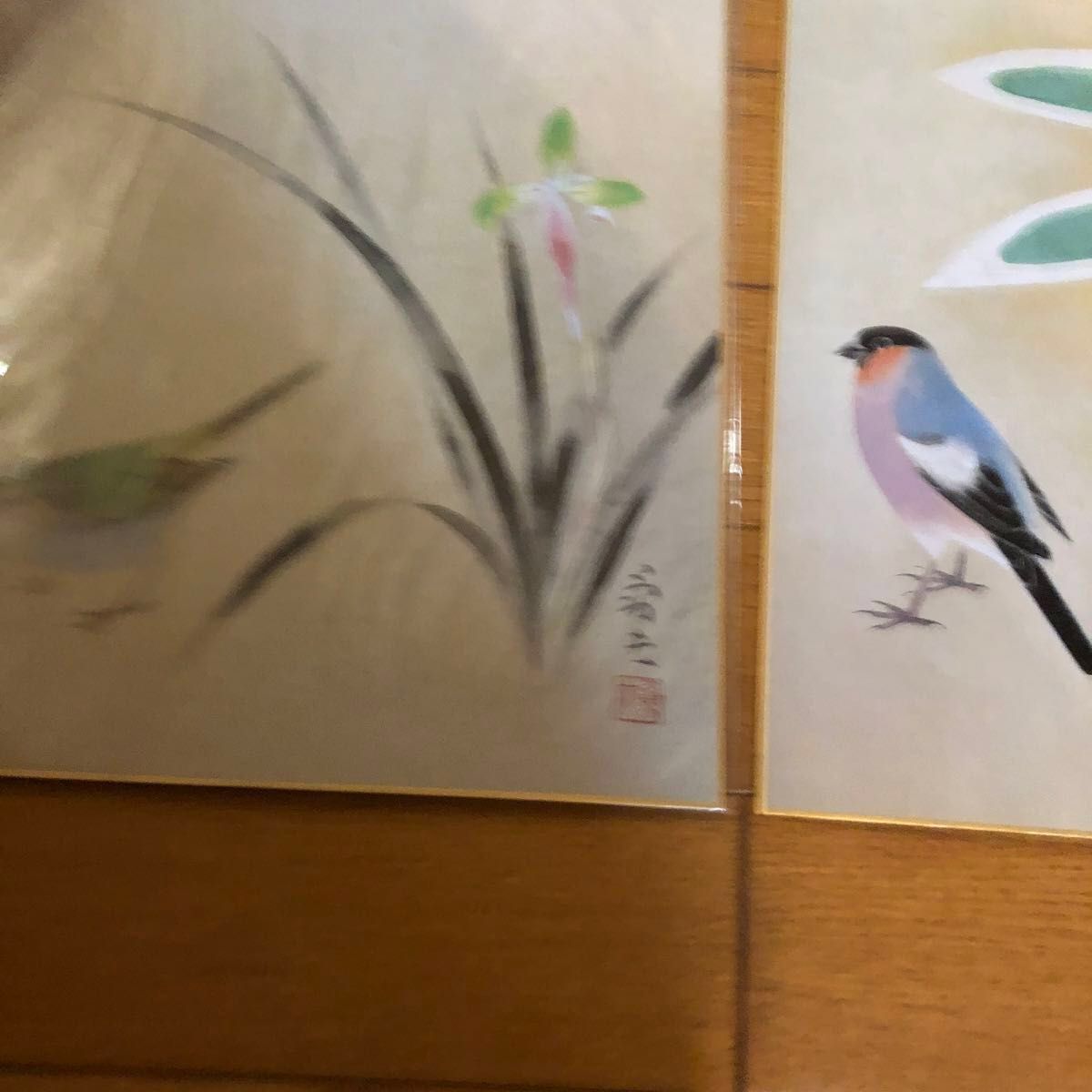 色紙花鳥画十二ヶ月(11枚あります)   水墨画 色紙絵 色紙画 色紙セット 日本画