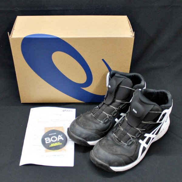 ASICS アシックス WINJOB CP304 BOA BLACK/WHITE 安全靴 25.0cm 1271A030-001 中古 現状渡し 未清掃 ①_画像1