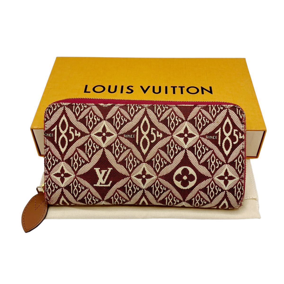 【美品】ルイヴィトン LOUIS VUITTON M69994 ジッピーウォレット ジャガード SINCE1854 ラウンドファスナー 長財布 レッド ボルドー