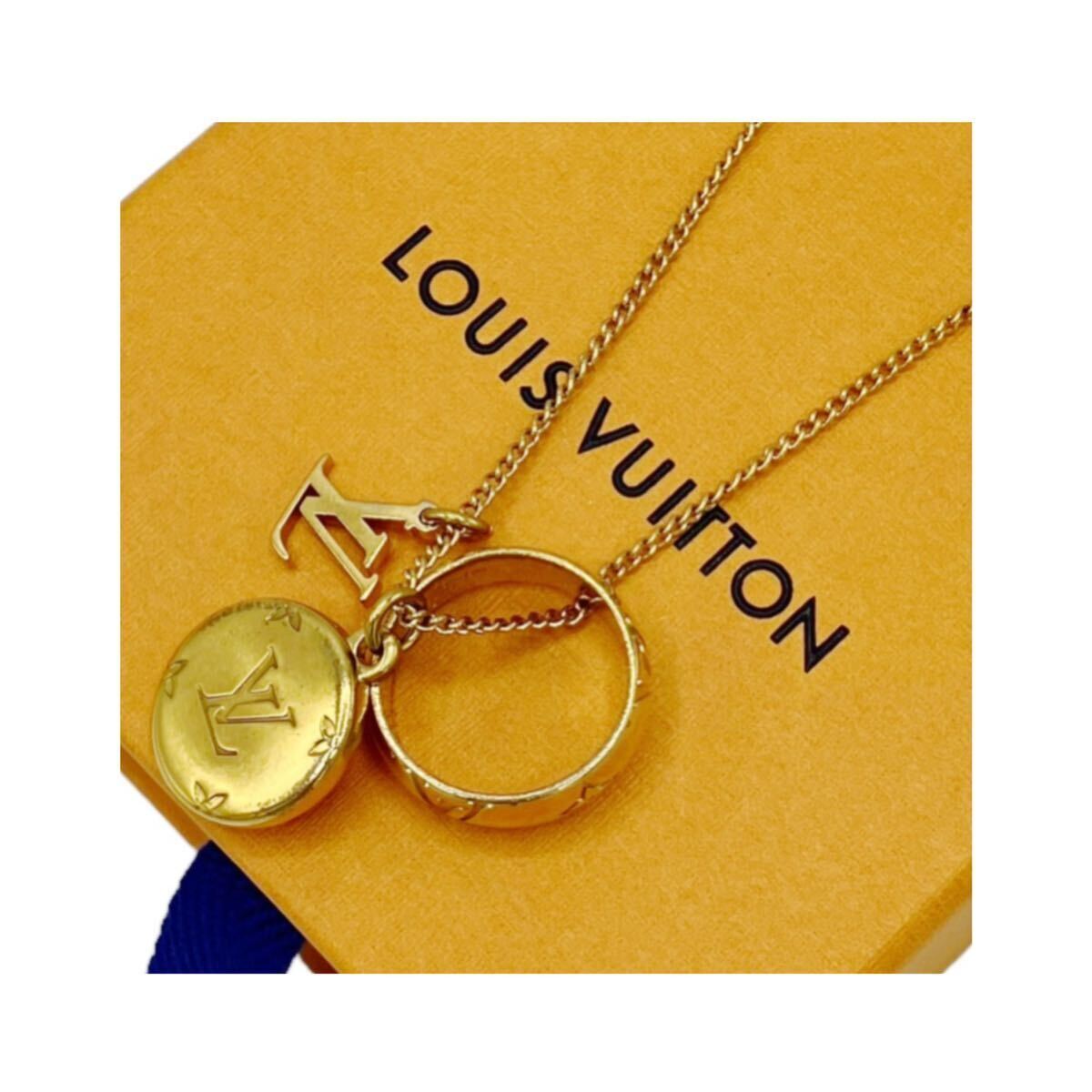 [ хорошая вещь ] Louis Vuitton LOUIS VUITTON M80189 кольцо колье монограмма подвеска Gold аксессуары 