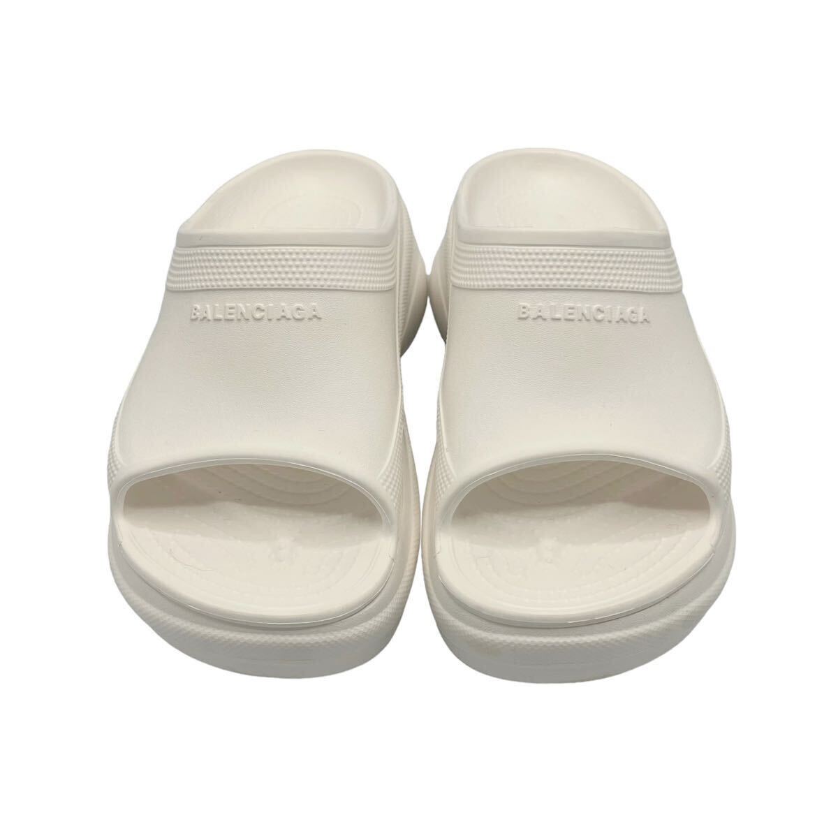 【美品】バレンシアガ BALENCIAGA POOL CROCS クロックス スライドサンダル ホワイト