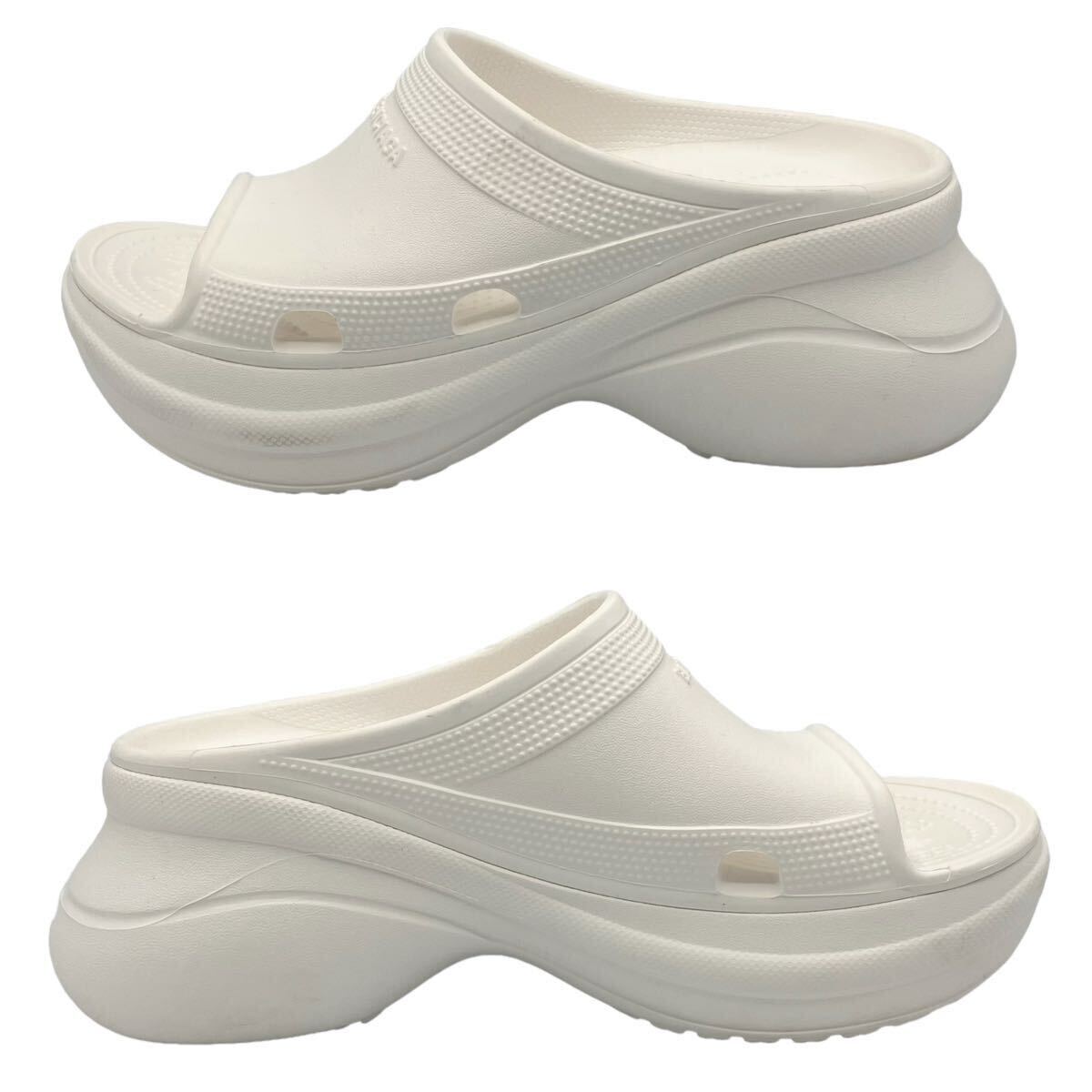 【美品】バレンシアガ BALENCIAGA POOL CROCS クロックス スライドサンダル ホワイト