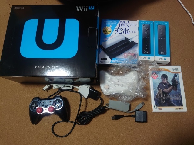 WiiU 本体 プレミアムセット 32GB オマケ多数 バッテリー拡張済み ブラック 黒_画像1