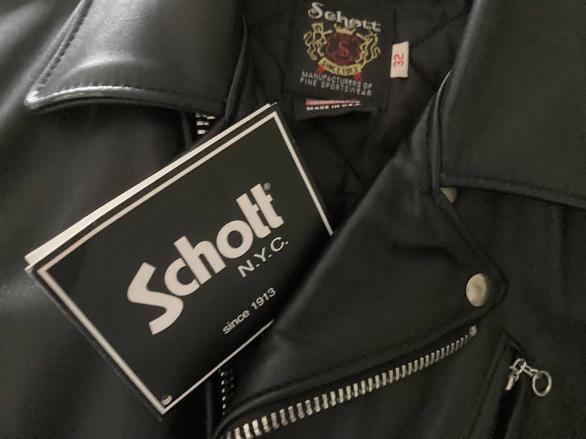 ＊Schott USA/ショット／ワンスター/ONE STAR 7007/613US/サイズ 32/レア！＊_購入時のタグ。裏側に革の取扱い説明付き。