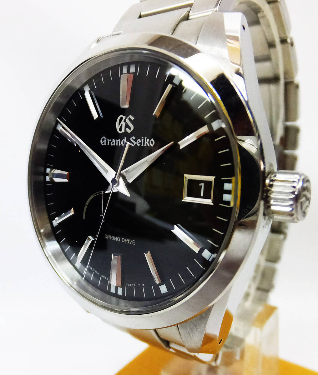 USED★良品 稼働品【GRAND SEIKO】グランドセイコー SBGA301 スプリングドライブ デイト 黒文字盤 AT 9R65 自動巻き メンズ腕時計★_画像2