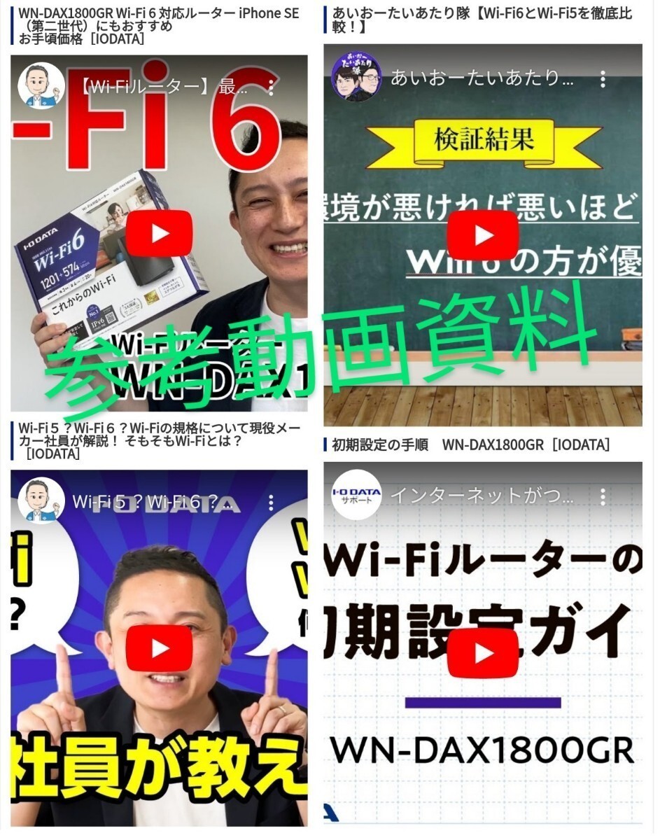 超美品！付属品完備！ Wi-Fi6(11ax)無線LANルーターIODATA WN-DAX1800GR 黒色 初期設定不要！Wi-Fi設定コピー機能！動作OK！即決送料無料！