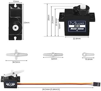 Miuzei サーボモーター マイクロサーボ 9g 180° 5個メタルギア 高トルク RCヘリコプター/飛行機/ボート/ロボット_画像5