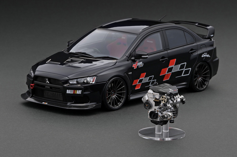 hpi・racing IG3212 1/18 Mitsubishi Lancer Evolution X (CZ4A) Black Metallic With Engine RESIN MODEL