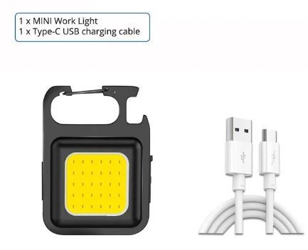 送料無料　2個　COB ライト LED 投光器 懐中電灯 ミニ懐中電灯 作業灯 超ミニ ライト USB充電式 4種点灯モード 高輝度 500ルーメン_画像2