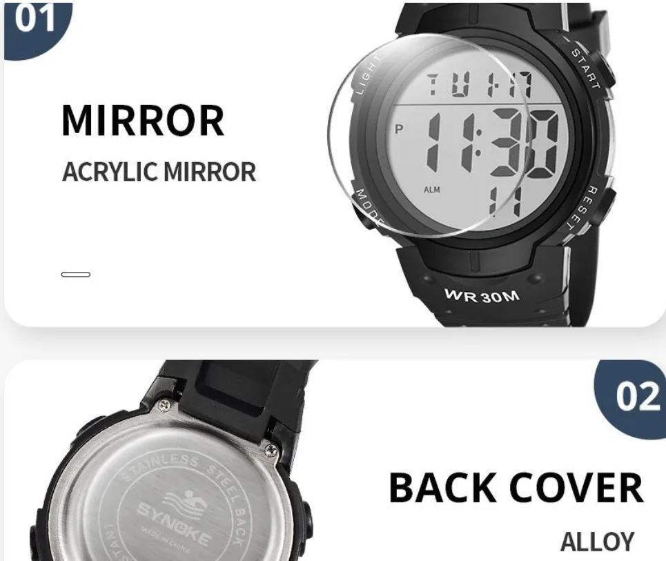 送料無料 未使用品 アーミーグリーン SYNOKE デジタルウォッチ メンズ腕時計の画像7