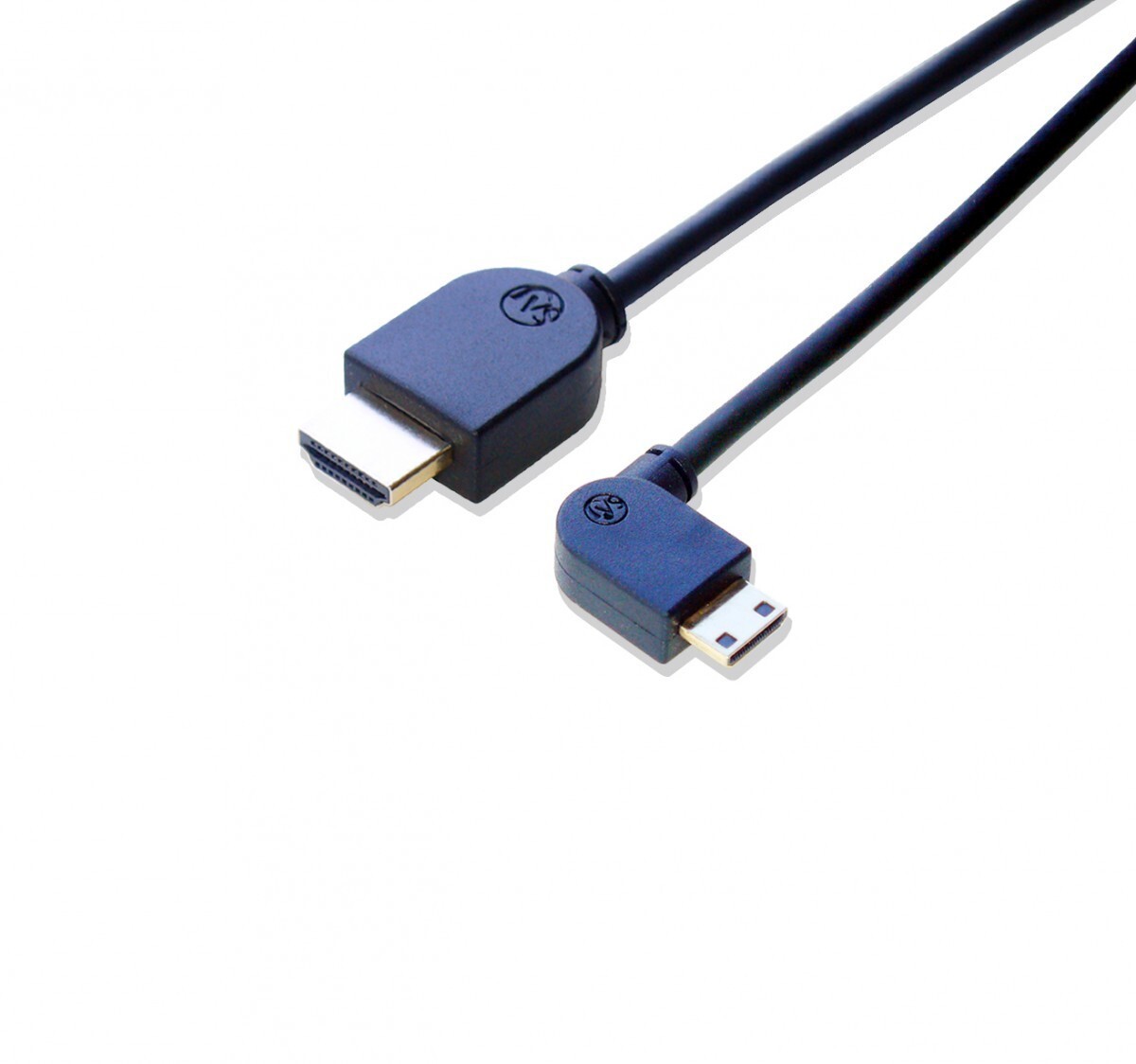 HDMI ミニHDMI 変換ケーブル 片方L型（右向き） 1m Ver1.4 イーサネット、3D、4KX2K解像度、フルHD対応_画像1