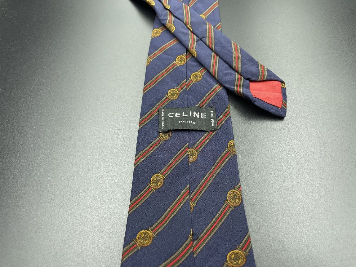 [ beautiful goods ]CELINE Celine reji men taru pattern necktie 3ps.@ and more free shipping navy 0205130