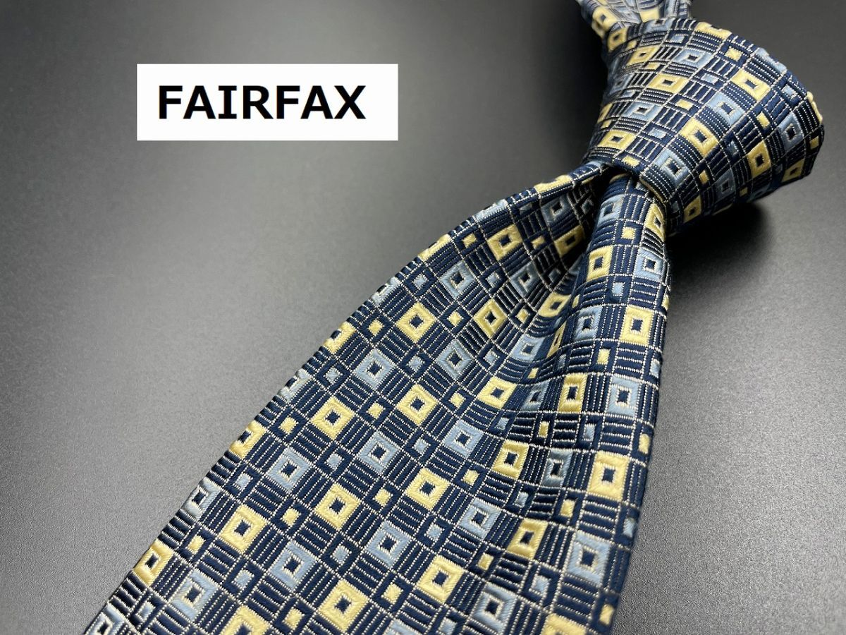 【超美品】FAIRFAX　フェアーファックス　ドット柄　ネクタイ　3本以上送料無料　グレイネイビー　0205204_画像1