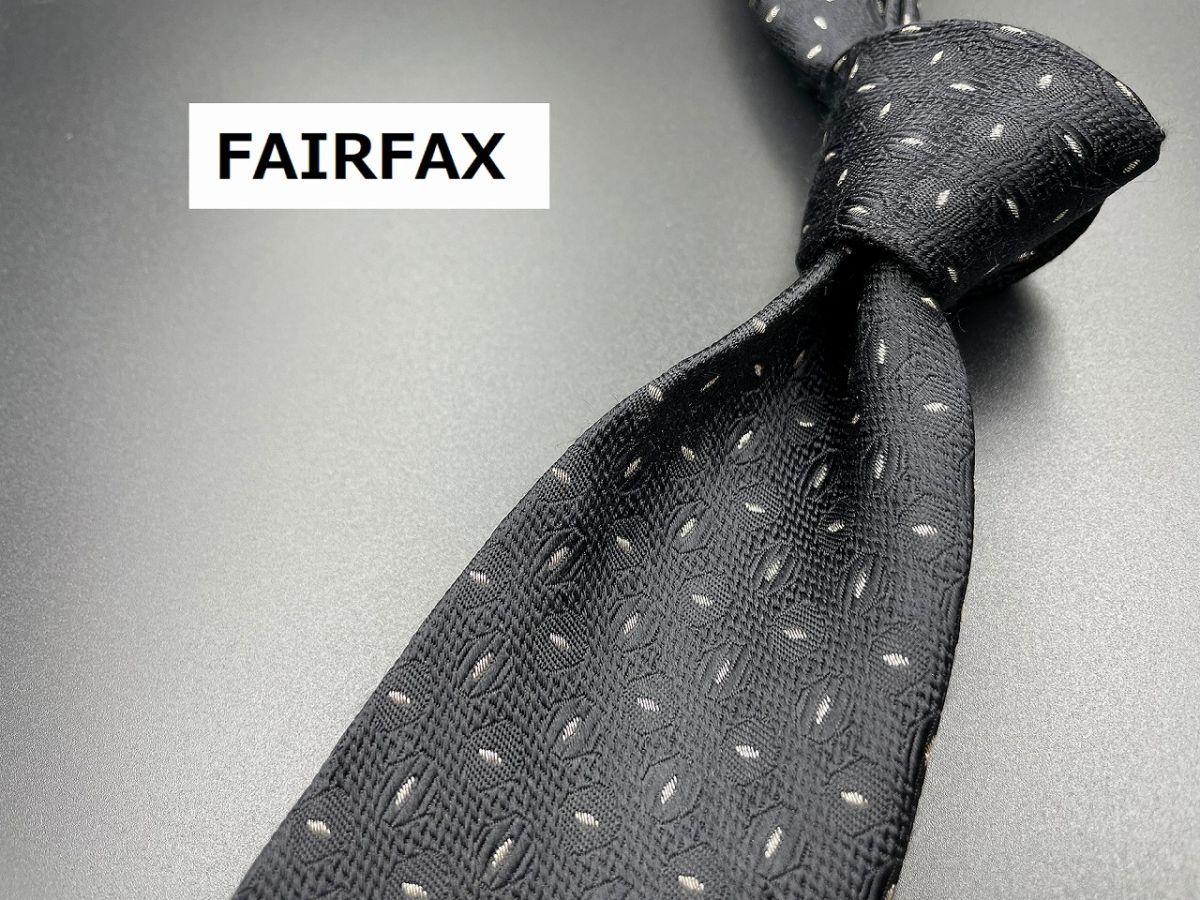 【超美品】FAIRFAX　フェアーファックス　ドット柄　ネクタイ　3本以上送料無料　ブラック　0303030_画像1