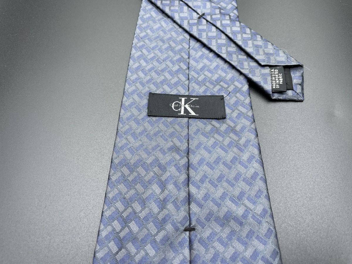 [ beautiful goods ]CalvinKlein Calvin Klein check pattern necktie 3ps.@ and more free shipping navy 0304086