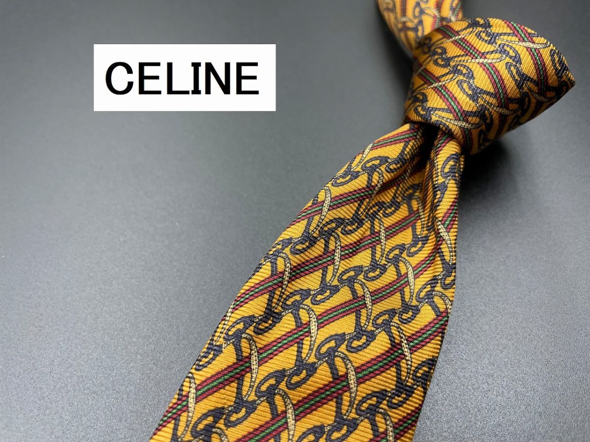 CELINE Celine Logo &reji men taru pattern necktie 3ps.@ and more free shipping Brown 0304155
