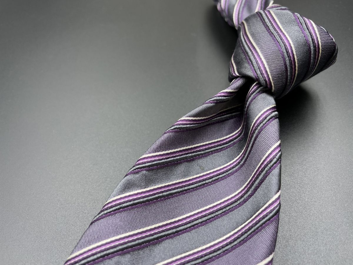 [ super-beauty goods ]HUGO BOSS Hugo Boss reji men taru pattern necktie 3ps.@ and more free shipping gray purple lustre 0305052