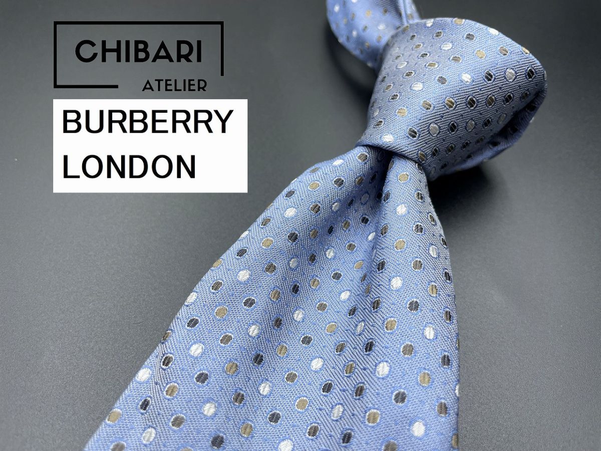  с биркой [ новый старый товар ]BURBERRY LONDON Burberry London точка рисунок галстук 3шт.@ и больше бесплатная доставка голубой 0401112