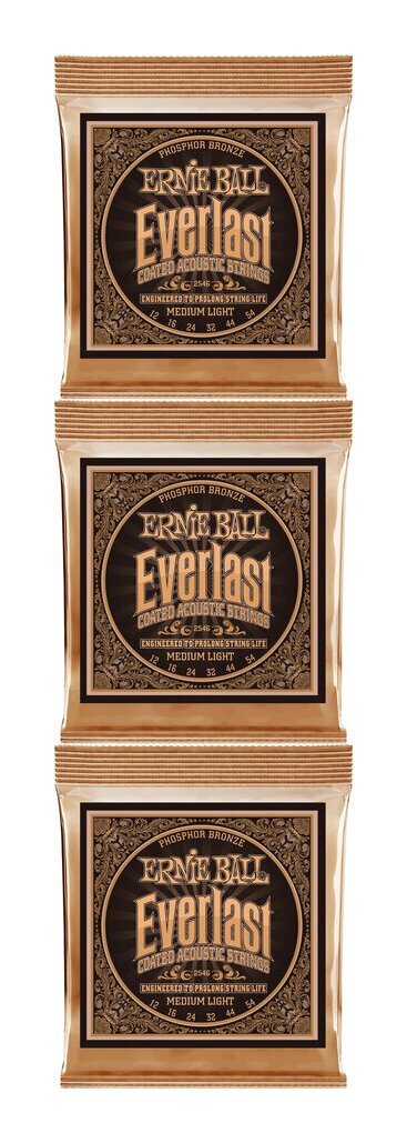 ★ERNIE BALL 2546 ×3 [12-54] Everlast Medium Light Coated Phosphor Bronze アコースティックギター弦★新品送料込/メール便_画像1