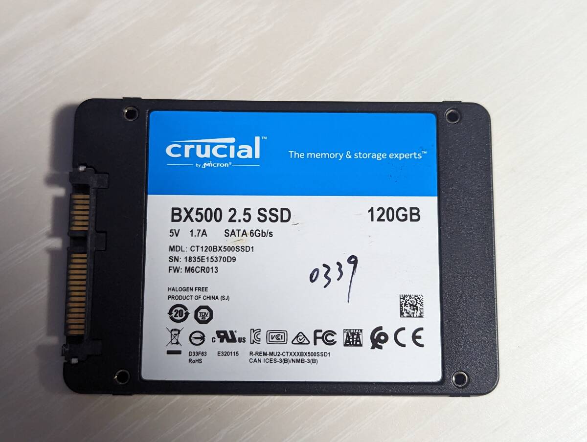 　CRUCIAL SSD120GB【動作確認済み】0339_画像1