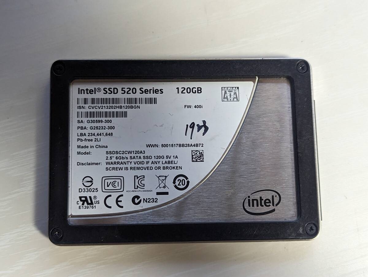 　INTEL SSD 120GB【動作確認済み】1923　_画像1