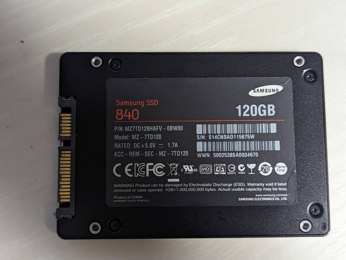 SAMSUNG SSD120GB【動作確認済み】2603　_画像1