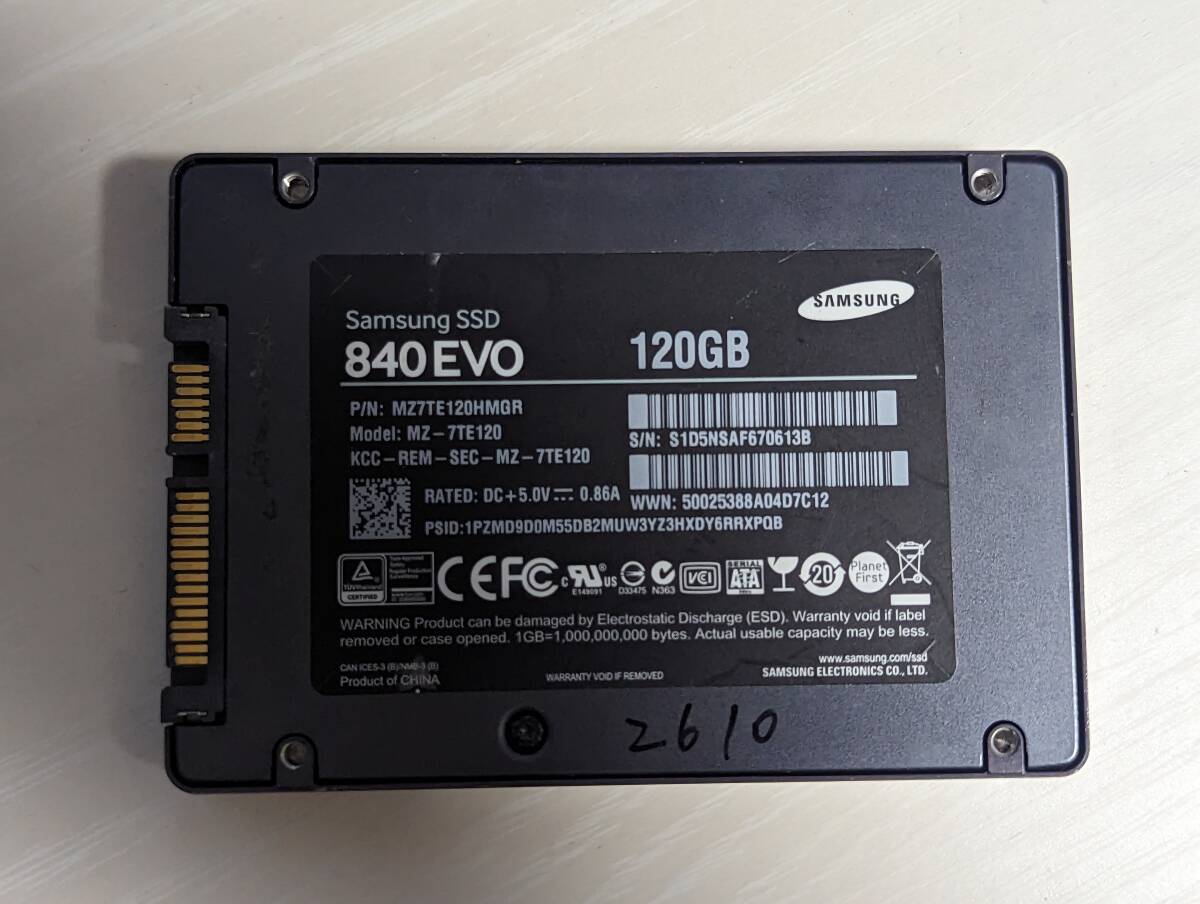 SAMSUNG SSD120GB[ рабочее состояние подтверждено ]2610