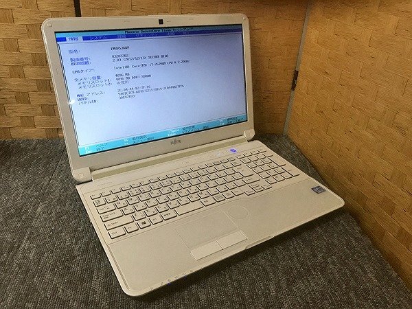 SMG36912相 富士通 ノートPC FMVA53KWP Core i7-2670QM メモリ4GB HDD750GB ジャンク 直接お渡し歓迎_画像1