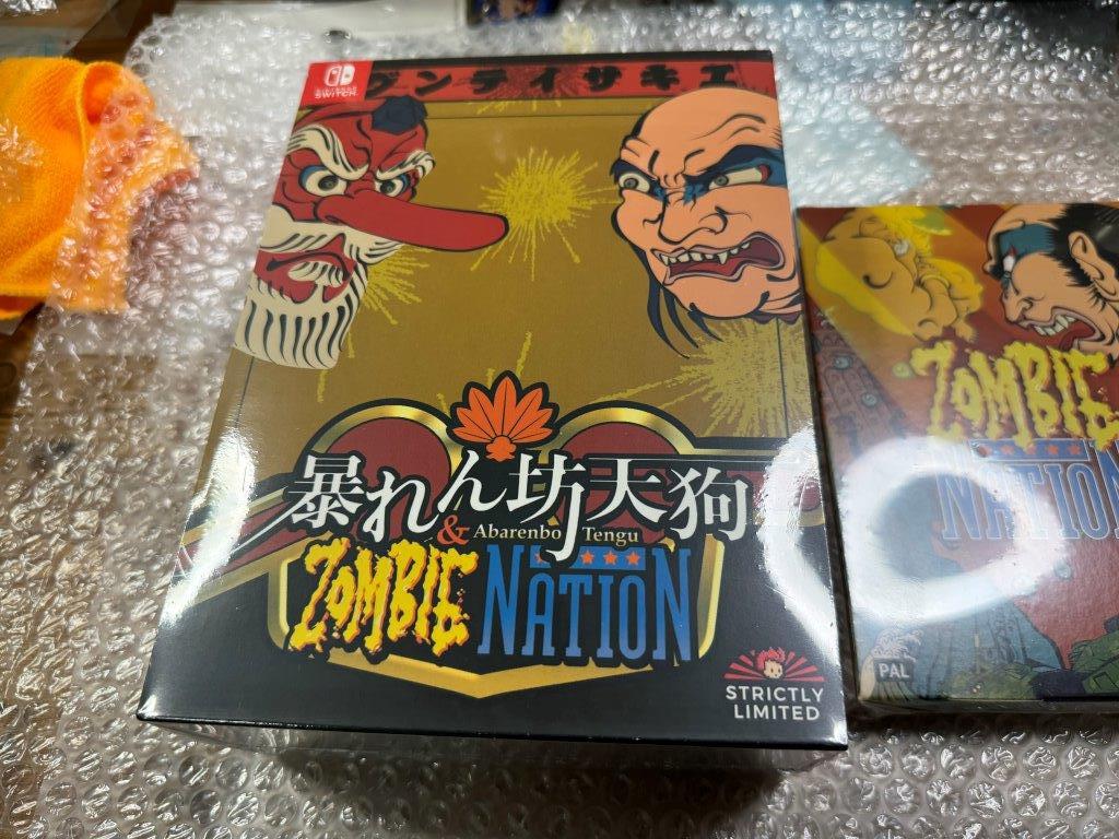 SW Abarenbou Tengu + Zombie Nation 暴れん坊天狗 ファミコンカセットセット 欧州限定版 + ポスカ 新品未開封 海外 輸入 送料無料 同梱可