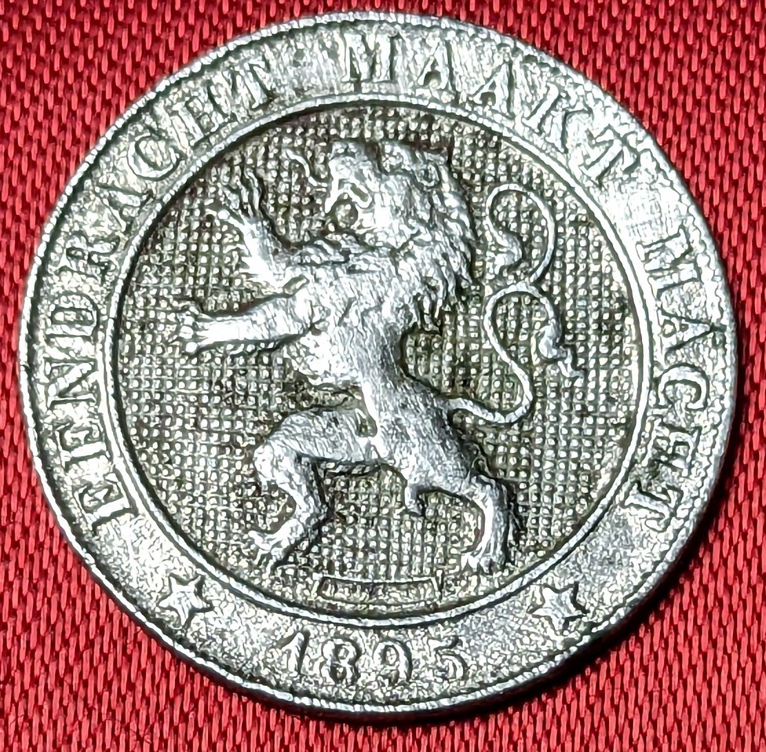 ベルギー　5サンチーム白銅貨　1895年 　【流通品】玉ちゃんNo.3091_画像1