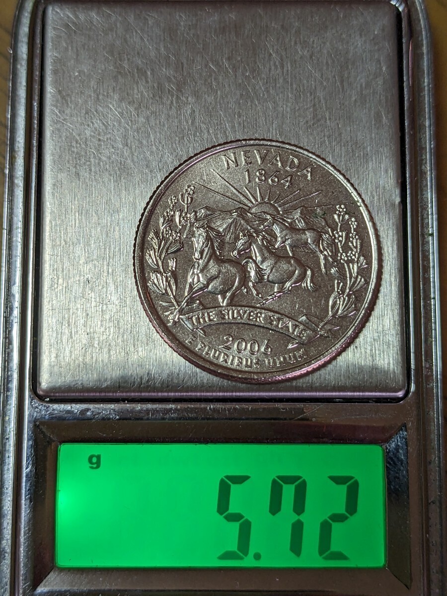 アメリカ 25セント・銅ニッケル被覆銅 2006年D 【50州25セント記念貨・ネバダ州・未使用】    玉ちゃんNo.3177の画像3