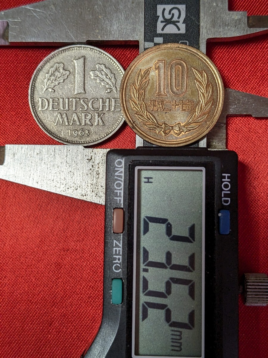 ドイツ　1マルク白銅貨　1963年G　【流通品】　　　玉ちゃんNo.3261_画像4