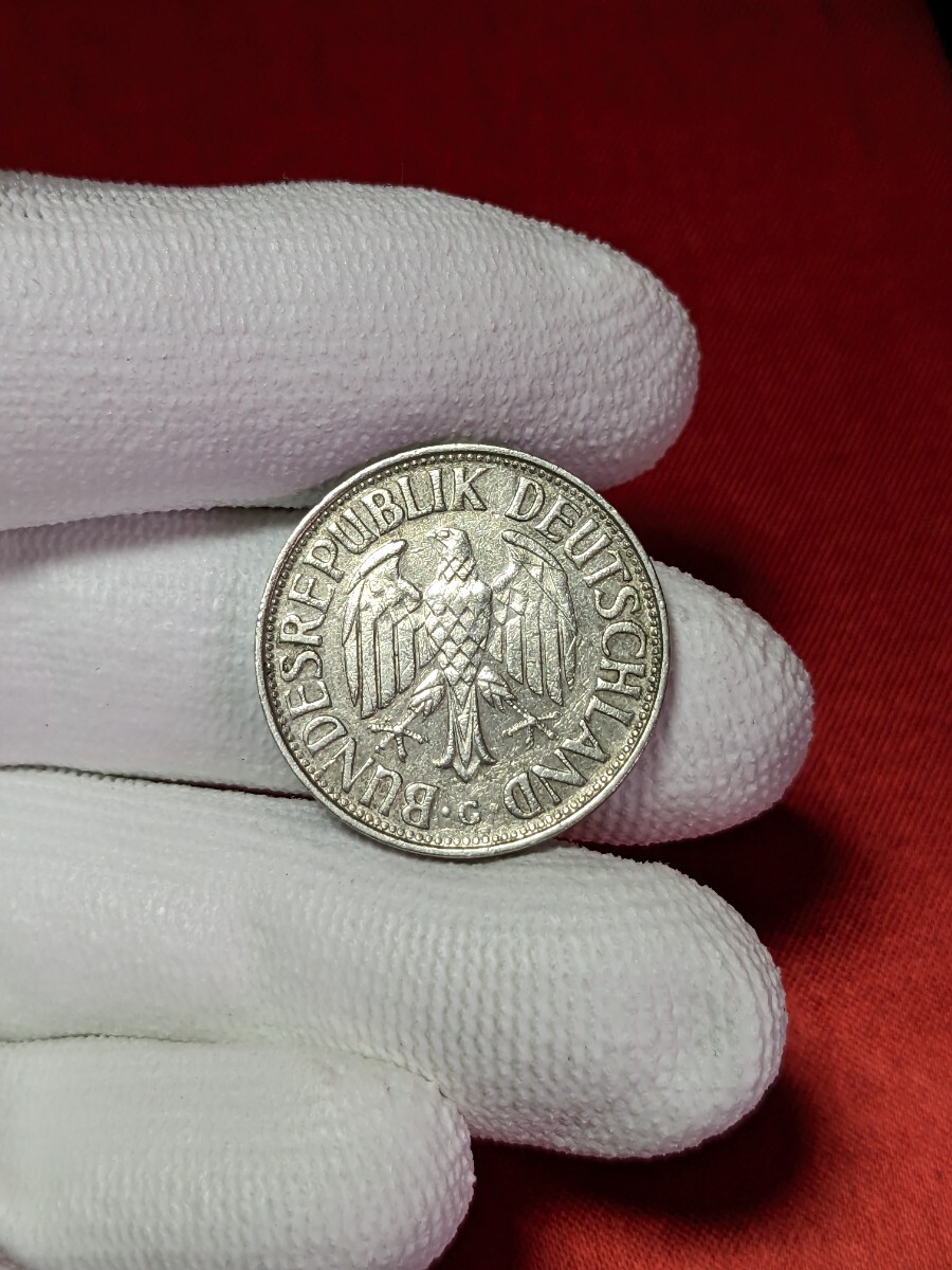 ドイツ　1マルク白銅貨　1963年G　【流通品】　　　玉ちゃんNo.3261_画像5